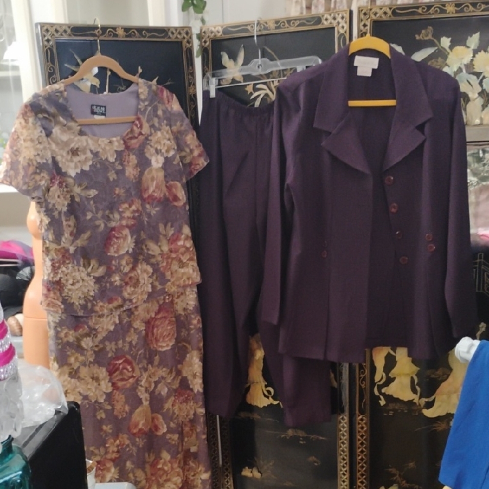 Floral Dress and Purple Suit Set
